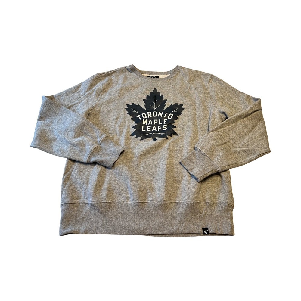 47 Brand Toronto Maple Leafs NHL Crewneck Sweatshirt Mens Large Gray Fleece L‎